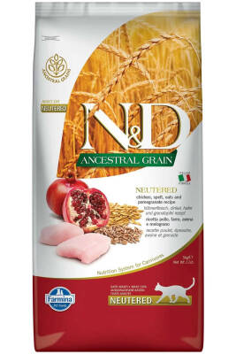 ND Ancestral Grain Düşük Tahıllı Tavuk ve Narlı Kısırlaştırılmış Kedi Maması 5kg - 1