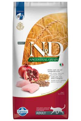 ND Ancestral Grain Düşük Tahıllı Tavuk ve Narlı Yetişkin Kedi Maması 10kg - 1