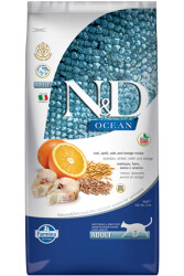 ND Ocean Düşük Tahıllı Morina Balığı ve Portakallı Yetişkin Kedi Maması 5kg - 2
