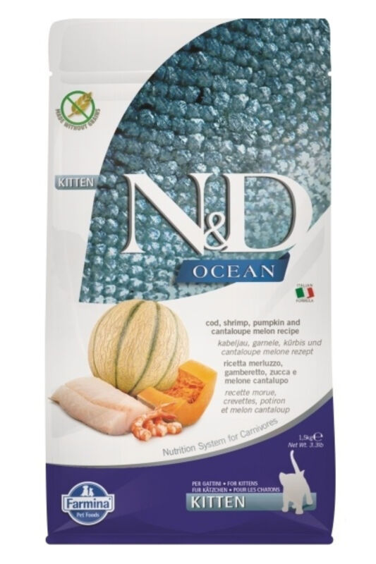 ND Ocean Morina Balıklı Balkabaklı ve Karidesli Yavru Kedi Maması 1,5 KG - 1