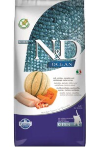 ND Ocean Morina Balıklı Kavunlu Balkabaklı ve Karidesli Yavru Kedi Maması 5 KG - N&D