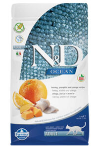 ND Ocean Tahılsız Ringa Balığı Balkabağı ve Portakallı Yetişkin Kedi Mamas 1,5 KG - N&D