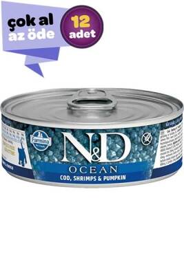 ND Ocean Tahılsız Ton Balığı ve Karidesli Yetişkin Kedi Konservesi 12x80gr (12li) - 1