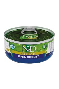 ND Prime Tahılsız Kuzu Eti ve Yaban Mersinli Yetişkin Kedi Konservesi 80gr - N&D