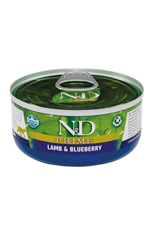 ND Prime Tahılsız Kuzu Eti ve Yaban Mersinli Yetişkin Kedi Konservesi 80gr - 1