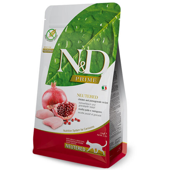 ND Prime Tahılsız Tavuk ve Narlı Kısırlaştırılmış Kedi Maması 5 KG - 1