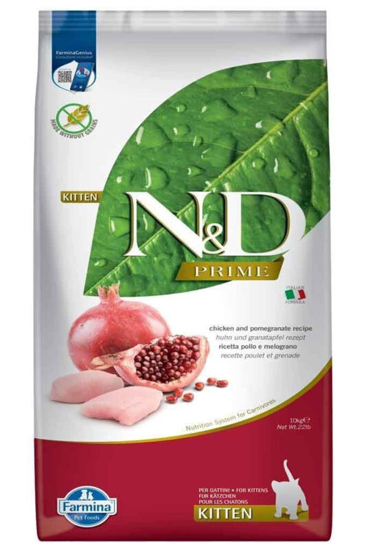 ND Prime Tahılsız Tavuk ve Narlı Yavru Kedi Maması 10 KG - 1