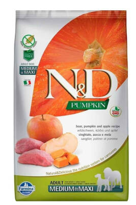 N&D Pumpkin Balkabaklı Domuzlu Orta ve Büyük Irk Yetişkin Köpek Maması 12KG - 1