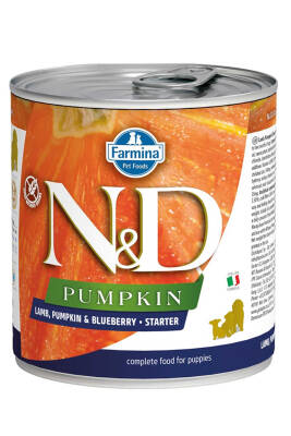 ND Pumpkin Starter Kuzu Eti Balkabağı ve Yaban Mersinli Yavru Köpek Konservesi 285gr - 1