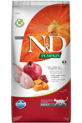 ND Pumpkin Tahılsız Bıldırcın Eti Balkabağı ve Narlı Yetişkin Kedi Maması 5 KG - 1