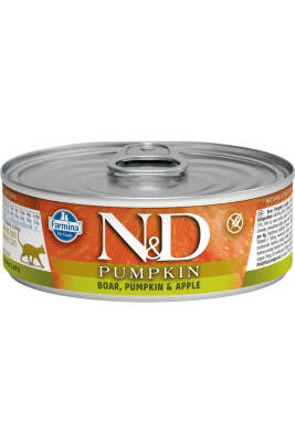 ND Pumpkin Tahılsız Yaban Domuzu Balkabağı ve Elmalı Yetişkin Kedi Konservesi 80gr - 1