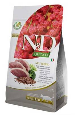 ND Quinoa Ördek Brokoli ve Kuşkonmazlı Kısırlaştırılmış Kedi Maması 5kg - 1