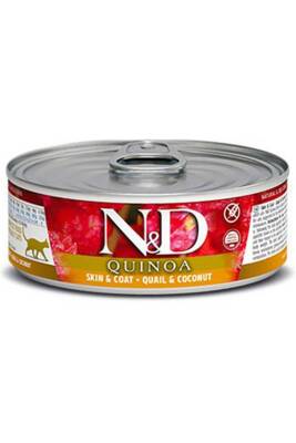 ND Quinoa Skin&Coat Bıldırcın ve Hindistan Cevizli Kedi Konservesi 80gr - 1