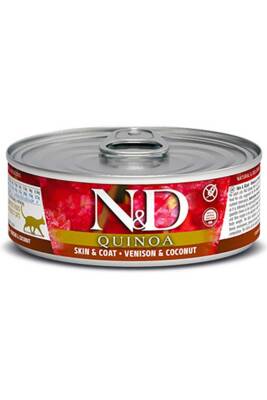 ND Quinoa Skin&Coat Geyik Etli Hindistan Cevizli Kedi Konserve Maması 80 Gr - 1