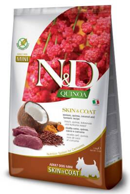 ND Quinoa Skin&Coat Tahılsız Geyik Eti ve Hindistan Cevizli Küçük Irk Yetişkin Köpek Maması 2,5kg - 1