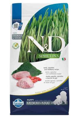 N&D Spirulina Kuzu Etli Orta ve Büyük Irk Yavru Köpek Maması 2kg - 1