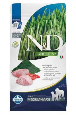 N&D Spirulina Kuzulu Orta ve Büyük Irk Tahılsız Yetişkin Köpek Maması 2kg - 1