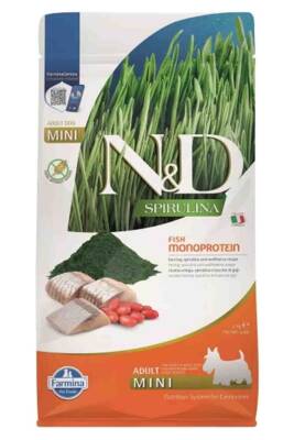 N&D Spirulina Ringa Balıklı Küçük Irk Tahılsız Yetişkin Köpek Maması 2kg - 1