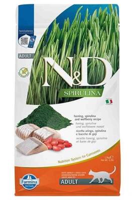 N&D Spirulina Ringa Balıklı Tahılsız Yetişkin Kedi Maması 1,5kg - 1