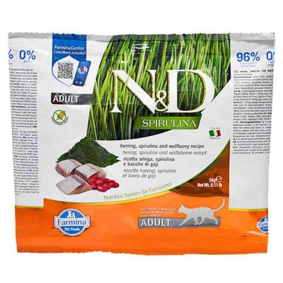 ND Spirulina Ringa Balıklı Tahılsız Yetişkin Kedi Maması 50gr - 1