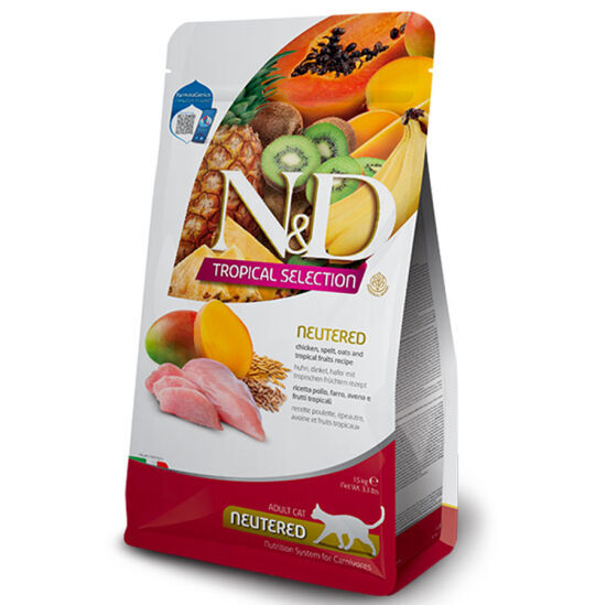 ND Tropical Selection Tavuk ve Meyveli Kısırlaştırılmış Kedi Maması 10 KG - 1