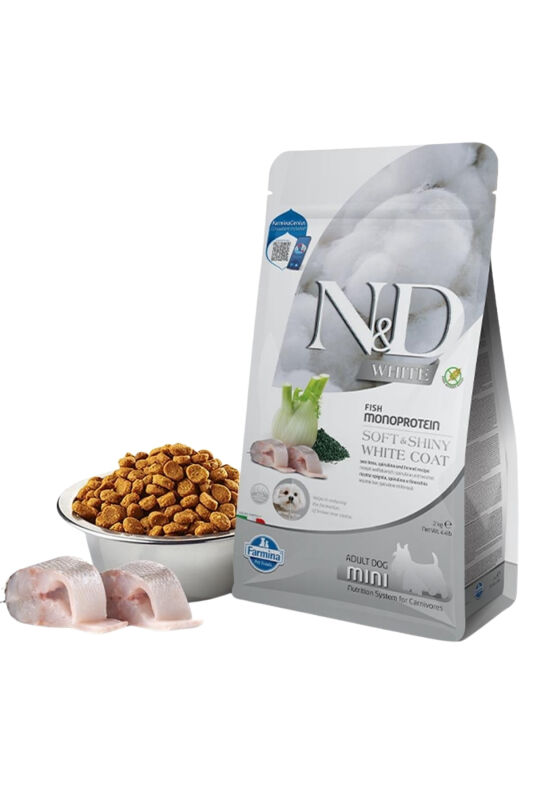 ND White Levrek Rezene ve Spirulina Küçük Irk Yetişkin Köpek Maması 2 KG - 1