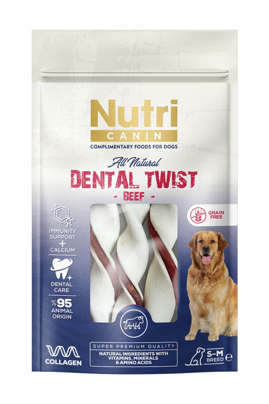 Nutri Canin Dental Twist Biftekli 80 gr Köpek Ödülü - 1