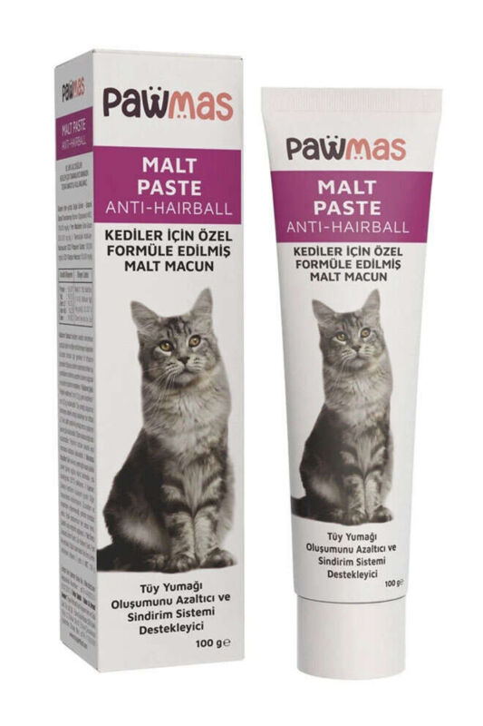Pawmas Malt Paste Anti-Hairball Tüy Yumağı Kontrol Kedi Macunu 100 Gr - 1