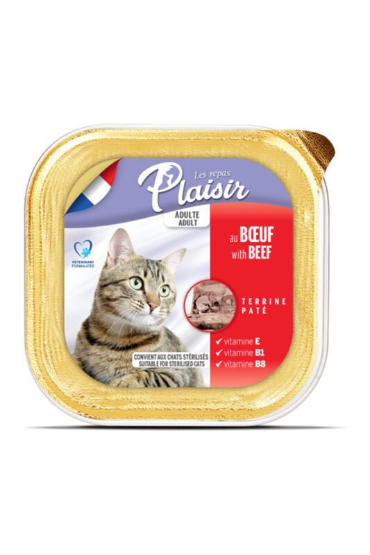 Plaisir Ezme Biftekli Kısırlaştırılmış Kedi Konservesi 100gr - 1