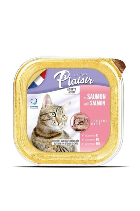 Plaisir Ezme Somonlu Kısırlaştırılmış Kedi Konservesi 100gr - 1
