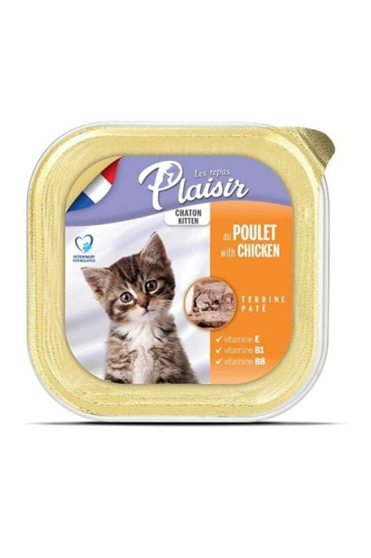 Plaisir Ezme Tavuklu Yavru Kedi Konservesi 100gr - 1