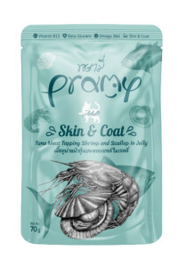 Pramy Jöle İçinde Karidesli Deniz Taraklı ve Ton Balıklı Yetişkin Kedi Maması 70gr - PRAMY