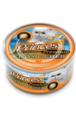 Princess Classic Gold Tavuklu Ton Balıklı Papayalı ve Prinçli Yetişkin Kedi Konservesi 170gr - 1