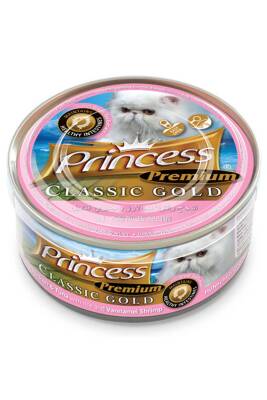 Princess Classic Gold Tavuklu Ton Balıklı Pirinçli ve Beyaz Karidesli Yetişkin Kedi Konservesi 170gr - 1