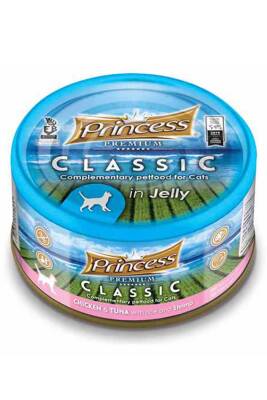 Princess Classic Tavuklu Ton Balıklı Karidesli ve Pirinçli Yetişkin Kedi Konservesi 170gr - 1