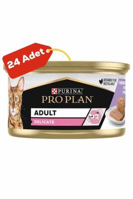 Pro Plan Delicate Hindi Etli Yetişkin Kedi Konservesi 24x85gr 24lü - 1