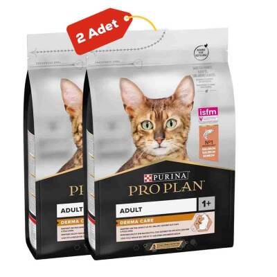 Pro Plan Derma Care Somonlu Yetişkin Kedi Maması 2li Paket (3kg+3kg) - 1