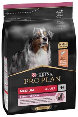 Pro Plan Medium Sensitive Skin Somonlu ve Pirinçli Orta Irk Yetişkin Köpek Maması 3kg - 1