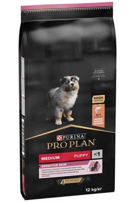 Pro Plan Puppy Somonlu Orta Irk Hassas Derili Yavru Köpek Maması 12 KG - 1