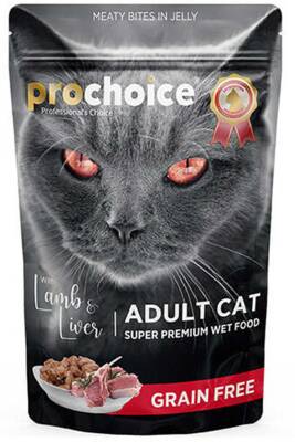 ProChoice Pouch Kuzu ve Ciğerli Tahılsız Yetişkin Kedi Konservesi 85gr - 1