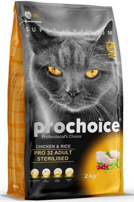 ProChoice Pro 32 Tavuk ve Pirinçli Kısırlaştırılmış Yetişkin Kedi Maması 2kg - 1