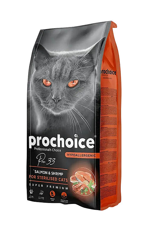 ProChoice Pro 33 Somon ve Karidesli Kısırlaştırılmış Yetişkin Kedi Maması 15 KG - 2