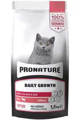 Pronature Daily Growth Tavuk ve Pirinçli Yavru Kedi Maması 1,5kg - 1