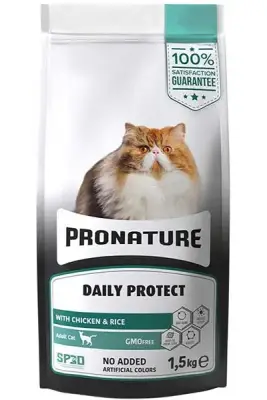 Pronature Daily Protect Tavuk ve Pirinçli Yetişkin Kedi Maması 1,5kg - 1