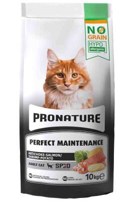 Pronature Hypo-Allergenic Tahılsız Somonlu Karidesli ve Enginarlı Yetişkin Kedi Maması 10kg - 1