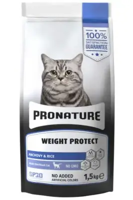 Pronature Kilo Kontrolü için Hamsili ve Pirinçli Kısırlaştırılmış Kedi Maması 1,5kg - 1