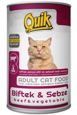 Quik Biftekli Sebzeli Kedi Konservesi 415gr - 1