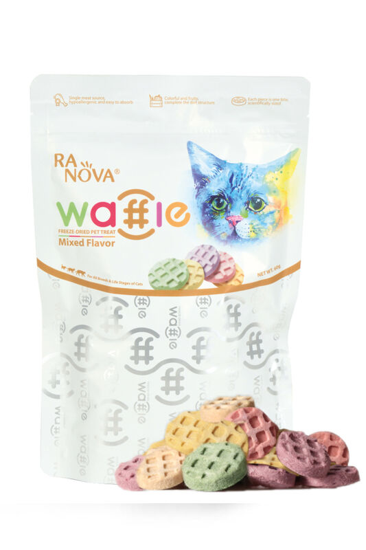 Ranova Dondurularak Kurutulmuş Etli Waffle 60 gr Kedi Ödülü - 1