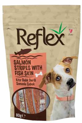 Reflex Balık Deri Sargılı Somonlu Köpek Ödül Çubuğu 80gr - 1