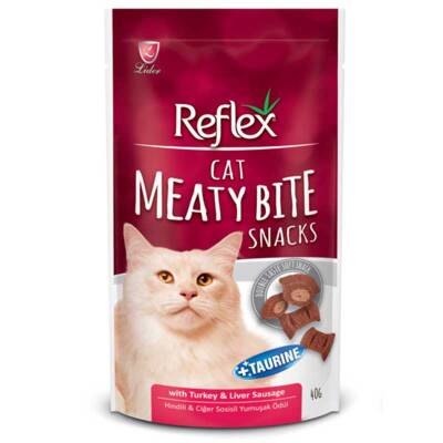 Reflex Cat Meaty Bite Sanck Hindili ve Ciğer Kedi Ödülü 40gr - 1